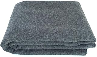 EKTOS 90% Wool Blanket, Grey, Warm & Heavy 4.4 lbs, Large Washable 66"x90"