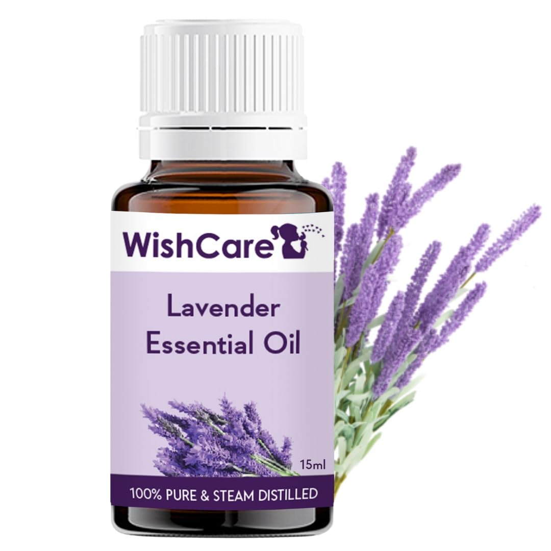 WishCare Lavender Essential Oil for Healthy Hair, Skin, Sleep - 100% Pure, Natural and Undiluted - 15ML