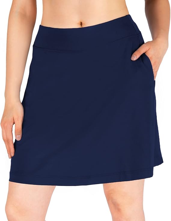 Yogipace Women's UPF 50+ 17" Long Running Skirt Athletic Golf Skort