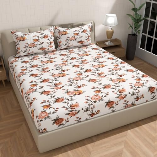 Image of Florida Floral Microfiber Comforter Set for Double Bed Soft Reversible 180 GSM AC Comforter with King Bedsheet & 2 Pillow Covers