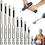 9 PCS High Magnetic Drill Bit Set 25-150mm Universal Anti Slip Bits Strong Durability Anti Slip Impact Kit Electric Screwdriver Set for Various Sizes