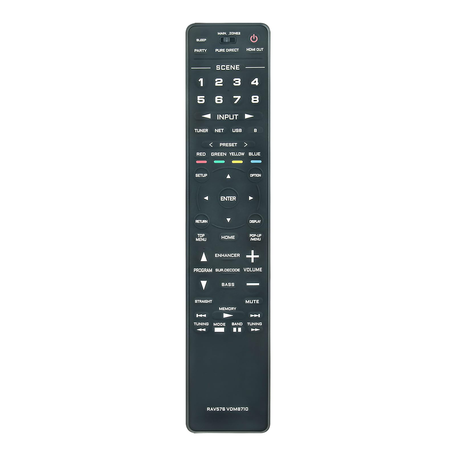 RAV576 VDM8710 New Replace Remote Control fit for Yamaha 7.2-Channel AV Receiver RX-A2A RXA2A