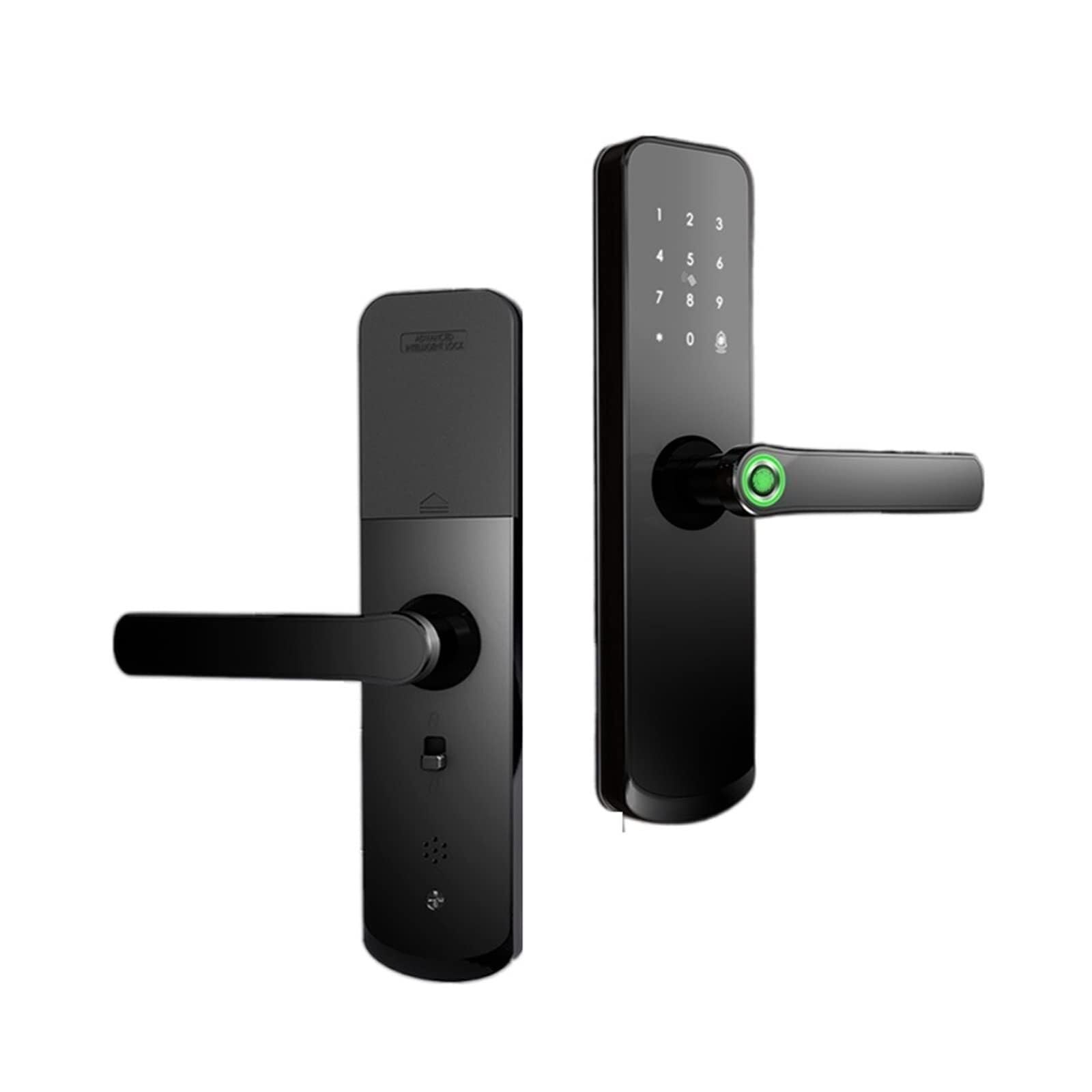 Biometric Fingerprint Smart Door Lock, IC Card & Keyless Code Access, Digital Touch Display, Long Battery Life, Home Electronic Lock - Black
