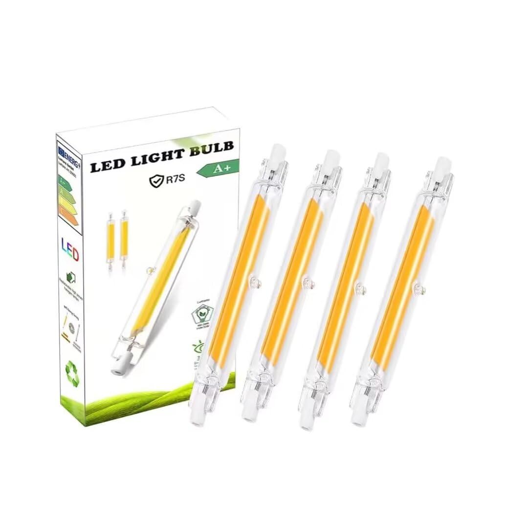 EIMOPE R7s Led 78mm Dimmbar Glühbirne 10w|Warmweiß 3000K 1000LM|R7S LED Leuchtmitte78mm Hightlight Stablampe 10W ersetzt 80W 100w Halogen Lampen, Kein Flackern, 4er Pack