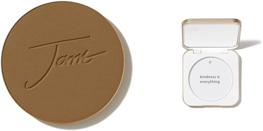 jane iredale PurePressed Base Mineral Foundation Refillable Compact Set| Semi Matte Pressed Powder with SPF | Talc Free, Vegan, Cruelty-Free