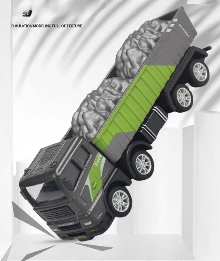 Image of Unbreakable Friction Power Dumper Construction Truck Die cast Alloy Model Engineering Excavator Toy for Kids Boys Girls Pull Back Vehicle
