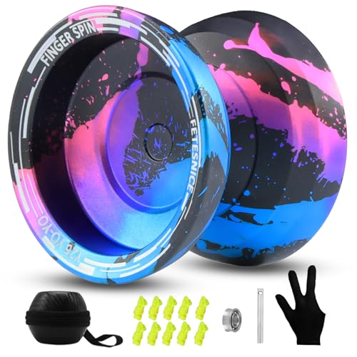 FETESNICE YOYO 002 Yoyo Professionnel pour Enfants de 8 à 12 Ans et Adultes, yo-yo en métal Non réactif/réactif à Double Usage, Yoyos Papillon avec Sac,...