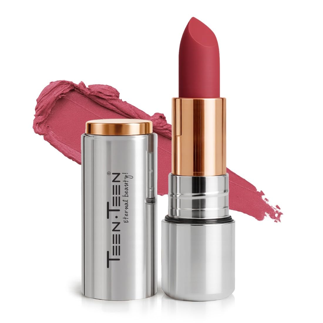 TEEN TEEN Iconic Non Transfer Bullet Matte Lipstick | Long Lasting Waterproof Formula | Lightweight & Smudge-Proof | High Pigment | Matte Finish | All-Day Comfortable Wear, 3.5gForever-Curious, 3.5g-image-5