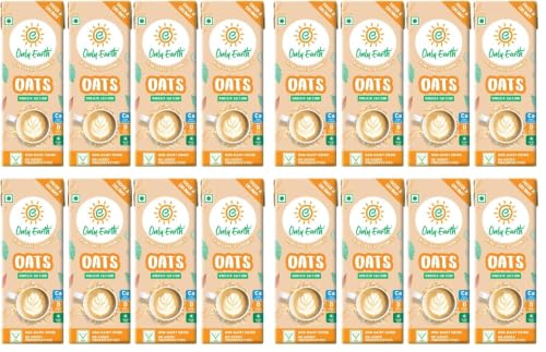 Image of Only Earth Oats Drink Barista Edition | Unsweetened Drink | Lactose Free | Preservatives Free | Plant Based | Dairy Alternative | Source of Calcium | Source of Vitamin D, B1, B2 & B12 | 180 ML (Pack of 16)