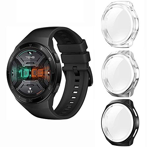 Diruite 3-Pezzi Cover per Huawei Watch GT 2e Pellicola Protettiva, HD Ultra Sottile TPU Case Protezione Ultrasottil Custodia