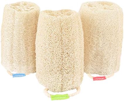 3 Pack Farm natural organic loofah sponge Skin cleansing skin exfoliation Bathing and Back caring spa body shower Puff Scrubber Lofa Loofa Luffa Loffa Daily skin care