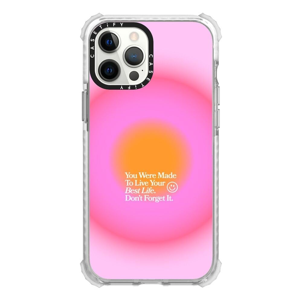 CASETiFYUltra Impact iPhone 12 Pro Max Case [9.8ft Drop Protection] - Made to Live Your Best Life - Clear Frost