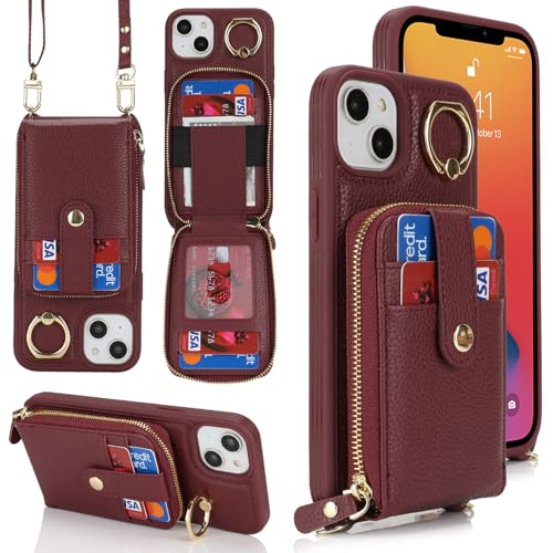 for iPhone 14 / iPhone 13 P[X   | ΂ߊ| t@Xi[ Xgbvt J[h SunYoo V_[ Ot 蒠^ ACtH X}zP[X ACz Case Jo[ bh