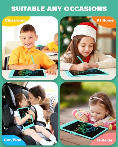 Image of Bravokids 10 Inch LCD Writing Tablet for 3 Year Olds - Electronic Drawing Pad and Doodle Board as Educational Birthday Gifts for Girls and Boys (Green)