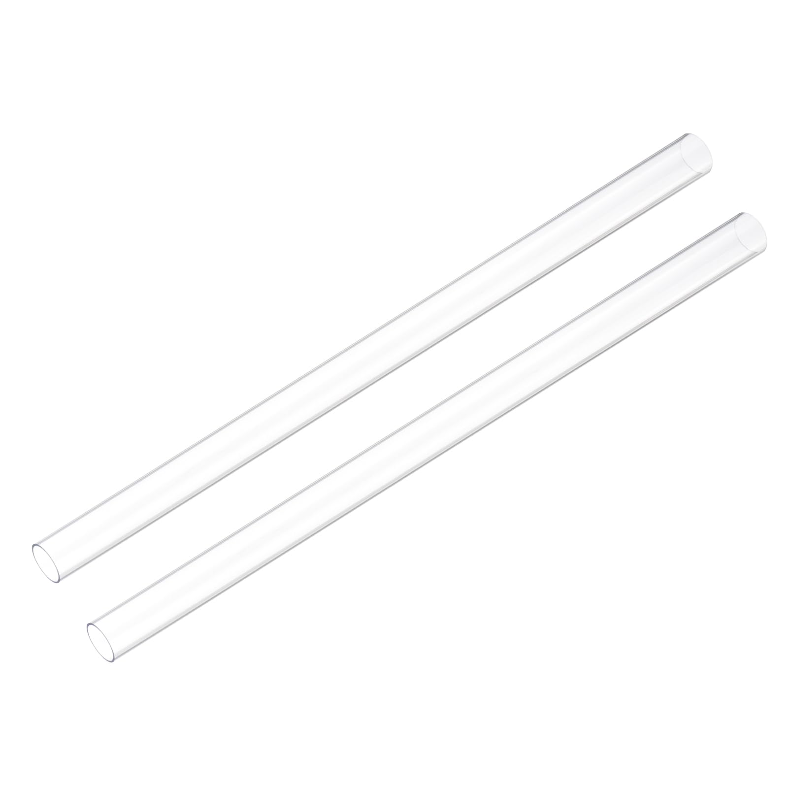 uxcell 2pcs Rigid Round Clear Tubing 12mm(4/9") ID x 15mm(9/16") OD x 1Ft(305mm) Length Plastic Tube