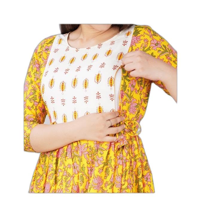 SIDHI VINAYAK Creation Women's Printed Pure Cotton Maternity Kurtis/Gown|Style -8 Women's Maternity Kurtas-image-12