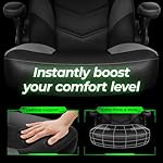 N-GEN GAMING Video Gaming Chair Ergonomic Office Desk Chair with Lumbar Support Adjustable Height Padded Flip Up Arms and Swivel Wheels Racing Style Design for Adults with PU Leather (Grey) - Image 5