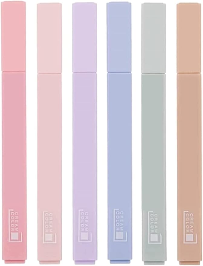Pastel Highlighters Cute Aesthetic Pens,6Pcs Aesthetic Highlighters