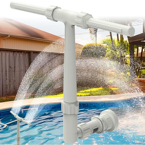 8 Spray Pool Fountain for Above & In-Ground Pools, Adjustable Multi-Stream Sprinkler with Rainbow Effect, Cooling & Decoration