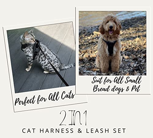 Pups-Care-Cat-Harness-and-Leash-Set-Escape-Proof-Choke-Free-Lightweight-Easy-to-Put-On-Control-Adjustable-Soft-and-Breathable-Cats-Vest-for-Walking-Best-Harness-for-Cats-Small-Breed-Dogs