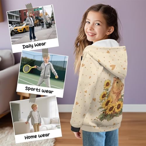 Girls Hoodie Graphic Fleece Jacket Long Sleeve Sweatshirt Full Zip Coat with Hood Spring Fall Winter Outwear4