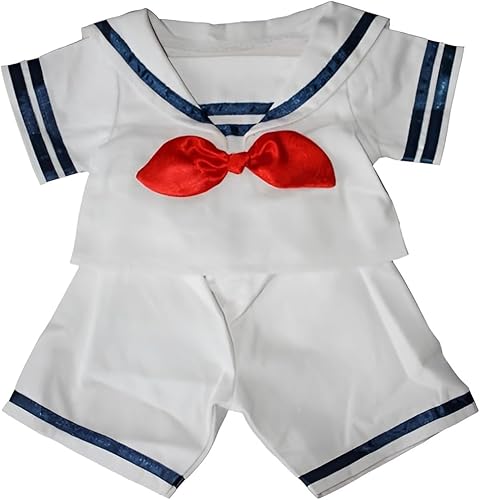 Sailor Boy con sombrero para disfraz de peluche se adapta a la mayoría de juguetes suaves de 14 a 18 pulgadas, adorable juego de disfraces, amigos