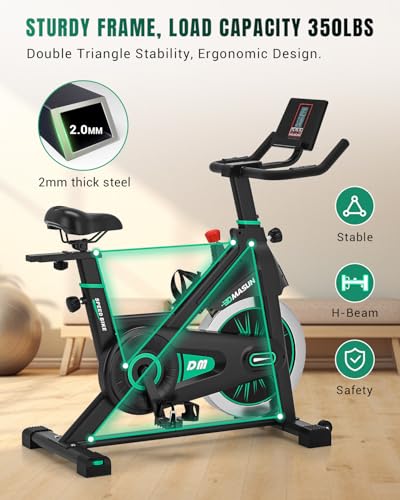 DMASUN Exercise Bike Professional with Large Tablet Holder & Comfortable Seat, Indoor Cycling Bike for Home Cardio, Fitness Stationary Bike with 350LBs Capacity (Additional Soft Seat Cushion Cover) - Image 4
