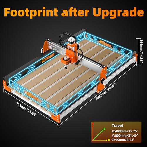 FoxAlien Y-axis 4080 Extension Kit for Masuter 3 CNC Router Machine, with Upgraded T-slot Hybrid Spoilboard for Large Wood Engraving Carving Projects (Extend Y-axis to 800mm) - Image 4