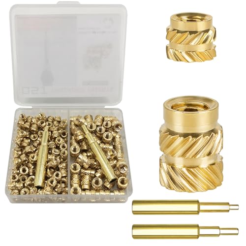QSJ 170Pcs Threaded Inserts Set Brass Heat Set Insert M3 M4