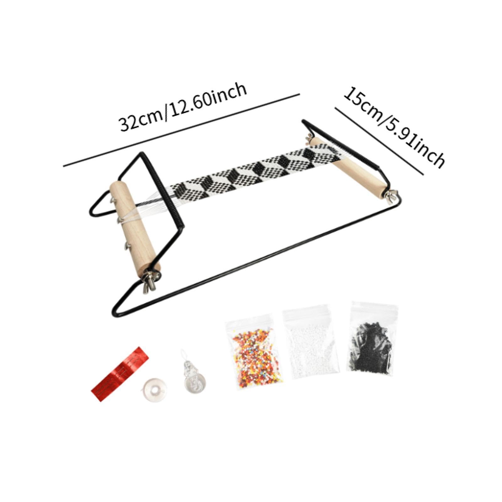 predolo Bead Loom Set Metallrahmen Perlenwebrahmen Schmuckwerkzeug Zubehör Beading Faden mit Perlen für Erwachsene Anfänger Kinder Geschenk Hobby Basteln