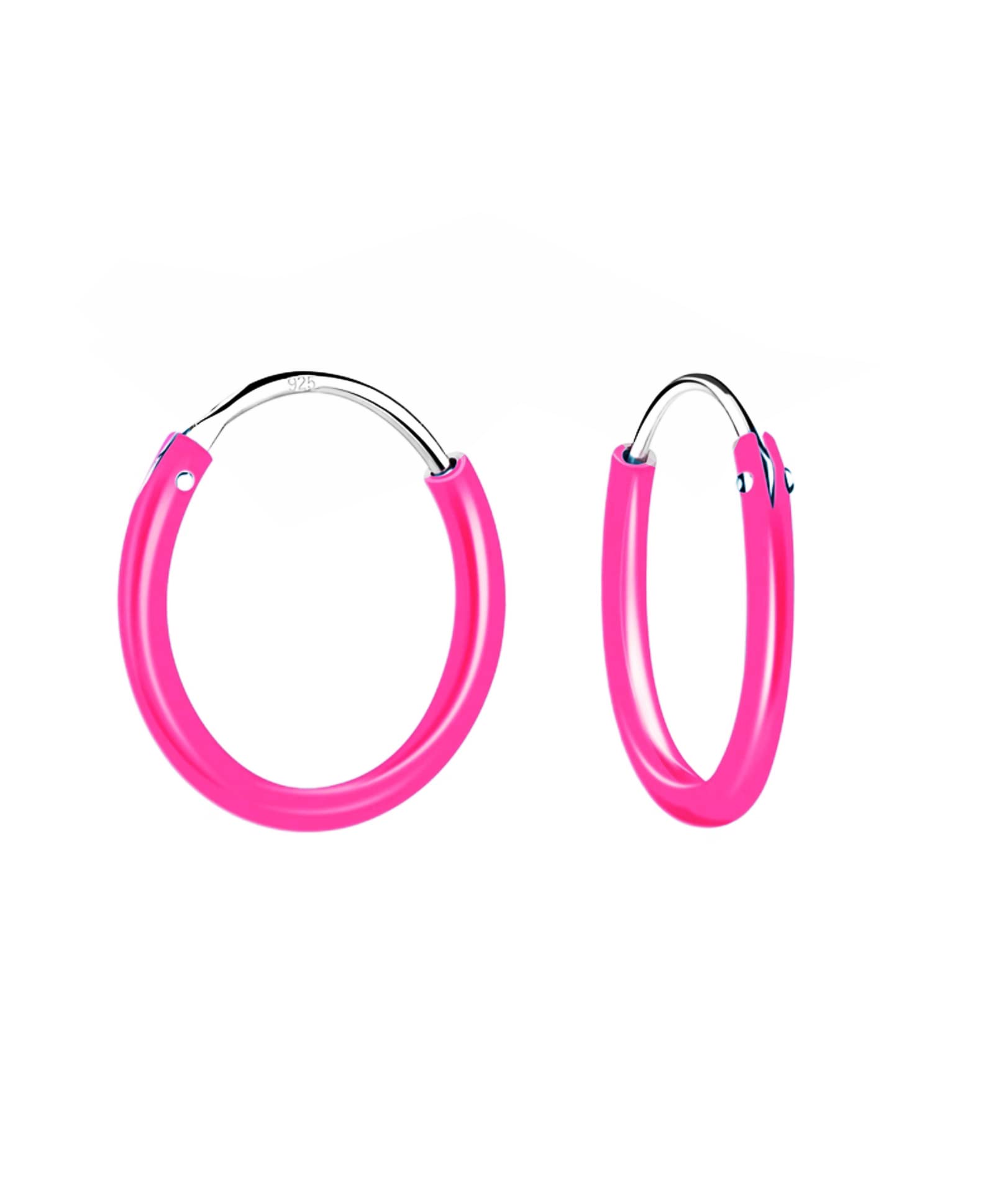 Aww So CuteBaby Girl's 92.5 Sterling Silver 10Mm Hoop Earrings Pure Silver (Er1505) Free Pink