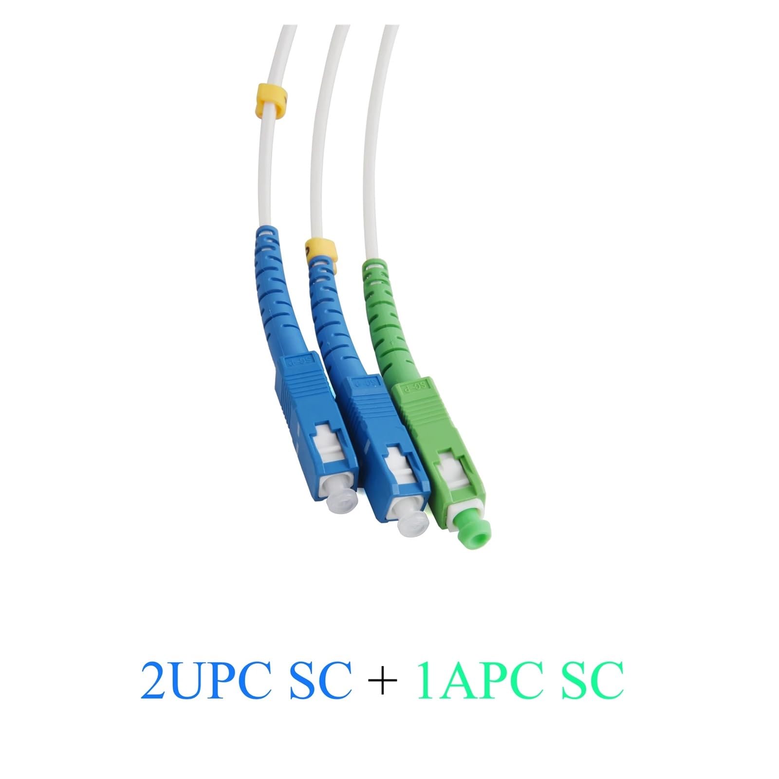 Pigtail à fibre optique 3 cœurs 2UPC+1APC SC intérieur monomode 50-90 m(90m)