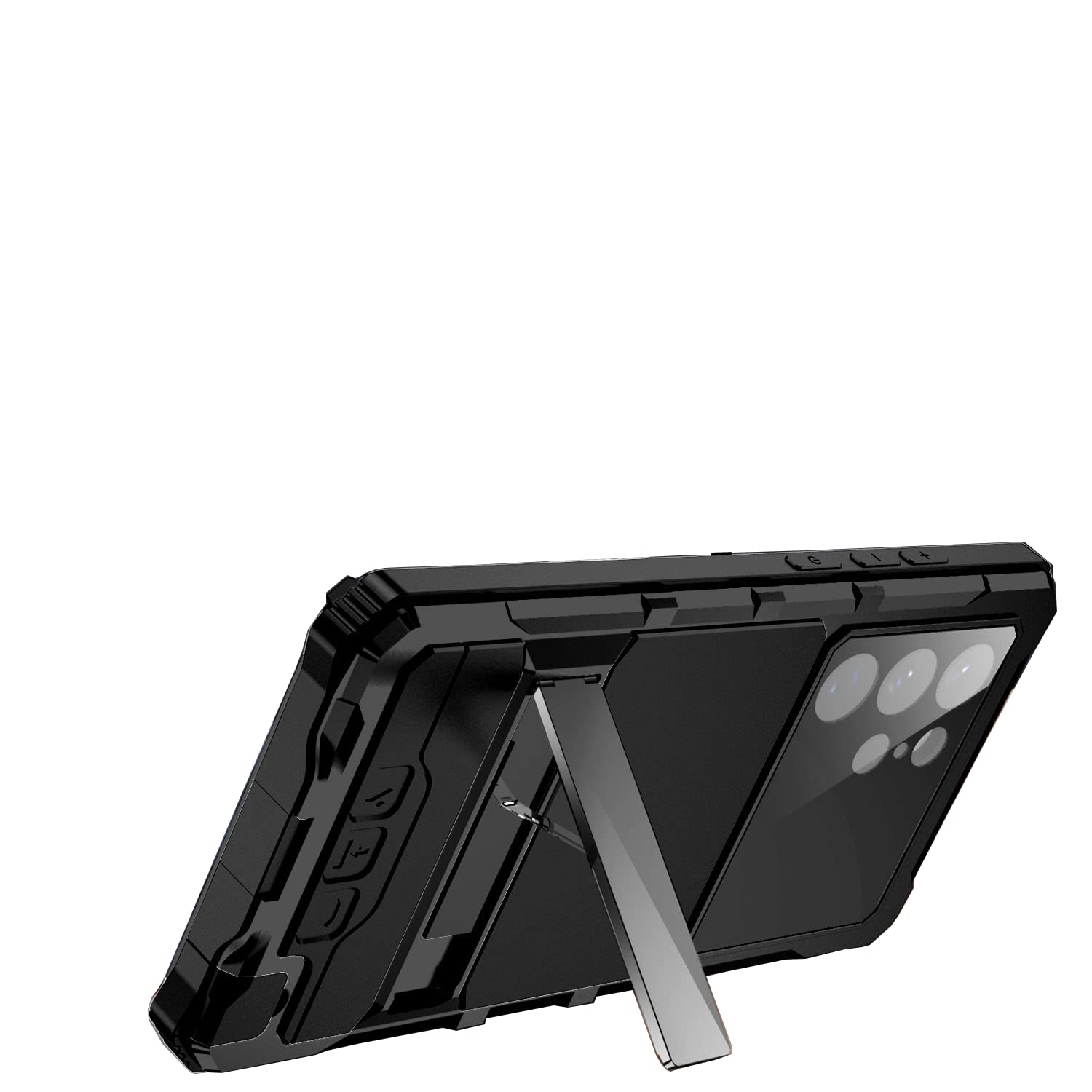 Lunivop for Samsung Galaxy S23 Ultra case Metal Hard Armor Compatible with Galaxy S23Ultra 5G 2023 Phone Cover case para Screw Built in Glass Camera Screen Protector metalicas Military Grade (Black)