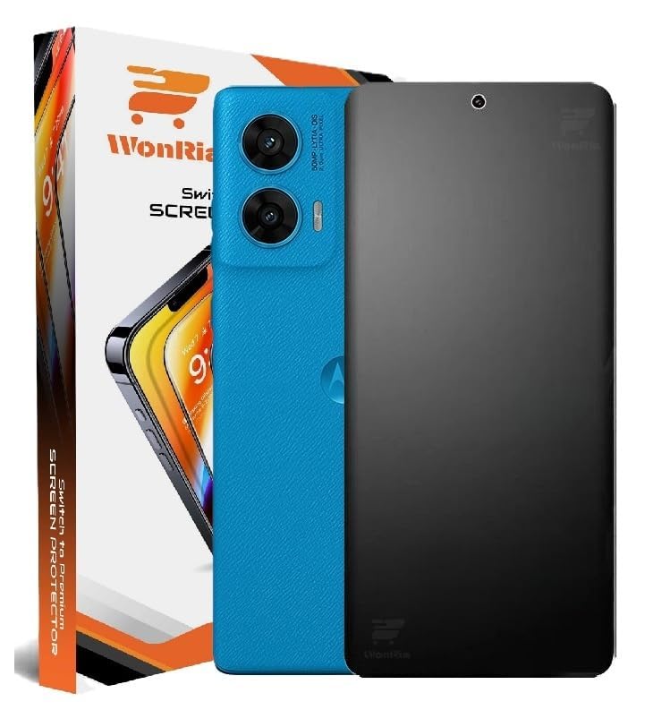 Image of WonRia Pack 1 - Matte Screen Guard Protector For Motorola G96 5G Unbreakable Membrane | Flexible TPU Matte Film | Edge to Edge Installation Kit | Transparent