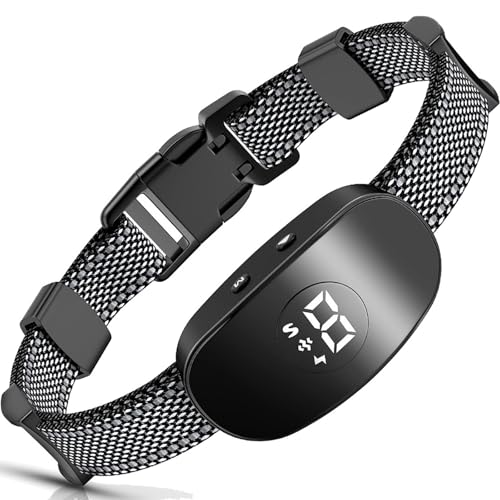 FHKPET Bark Collar, Humane Dog Bark Collar for Medium Large Dogs with 8 Sensitivity, Automatic Anti Barking Collar with Beep Vibration Optional Shock Waterproof Smart No Bark Collar