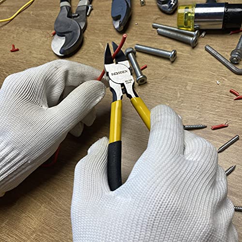 Image of Wire Cutters 5 Pack,6.5 inch Flush Cutters,BOOSDEN Spring Loaded Cutting Pliers,Precision Side Cutter,Ultra Sharp Diagonal Cutter,Small Dikes Wire Clippers for Crafting, Jewelry, Floral