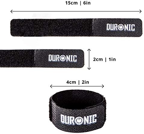 Duronic Cable Tidy Ties Strap Hook and Loop Ties Reusable 24 Pack Chunky Perfect for Power Cable HDMI Ethernet USB Lightening Iphone type C Lead Wire