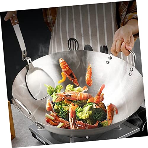 Wok de acero inoxidable 12 pulgadas con tapa para cocina miniatura 5
