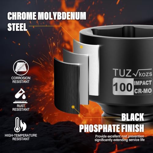 Image of 1 Inch Drive 100mm Standard Metric 6 Point CR-MO Impact Socket