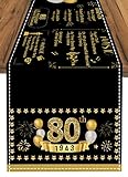 Henghere 80th Birthday Decorations for Women Men, 80th Birthday Party Supplies, Vintage 80th Birthda