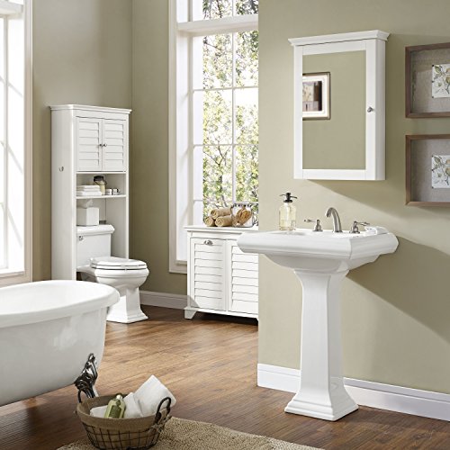 Crosley Furniture Lydia Mirrored Bathroom Wall Cabinet, White