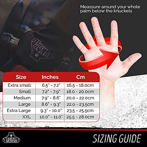 Bear Grips Workout Gloves, Full Finger Weight Lifting Gloves, Premium Gym Gloves for Men