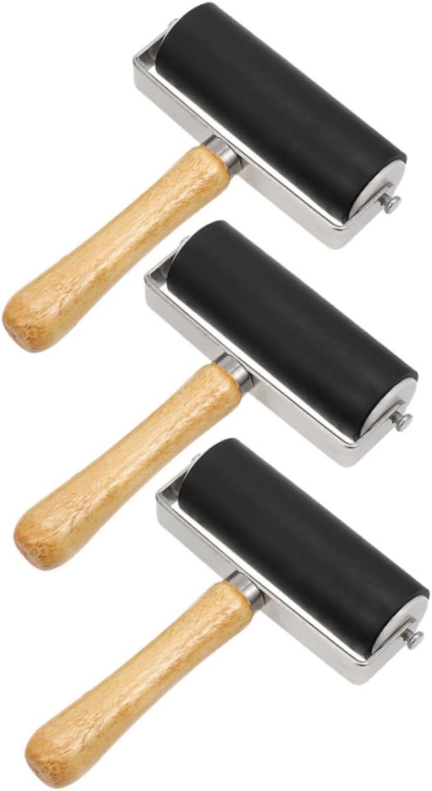 ARTIBETTER 3pcs Printmaking Ink Rollers Professional Rollers for Painting Crafting and Stamping Lightweight Design Comfortable Grip for Artists and Enthusiasts