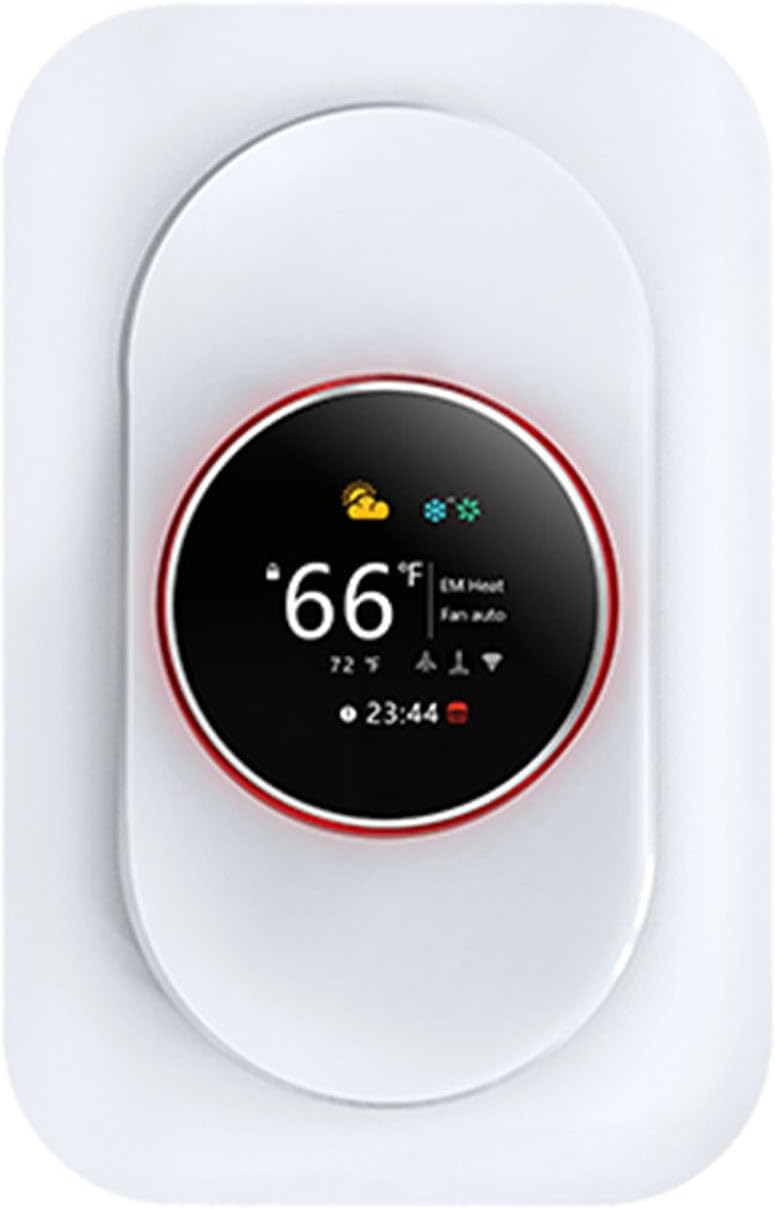 Eujgoov LCD Display Thermostat WiFi Heat Pump Thermostat with Smart Sensor and Air Quality Monitor for Home