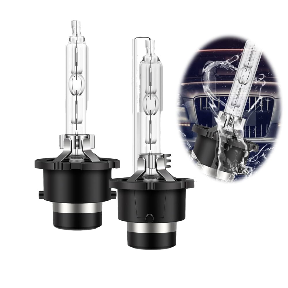 Azonee 6000K D2S Xenon HID Headlight Bulbs, 35W Diamond White Replacement, Metal Stents Base for 12V Cars, 2PCS