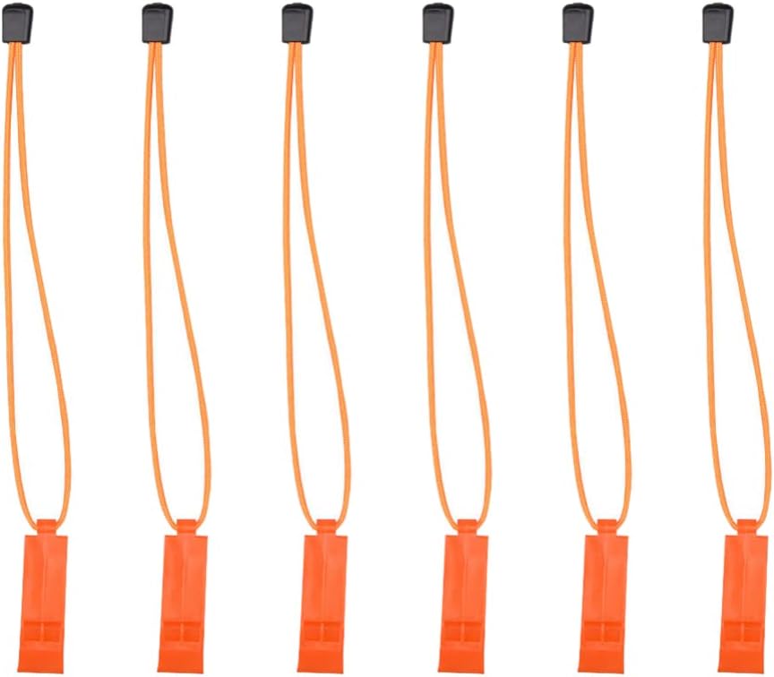 BESPORTBLE 6pcs Emergency Whistles with Lanyard Safety Survival Whistle Plastic Whistles Toy for Outdoors Camping Hiking Training