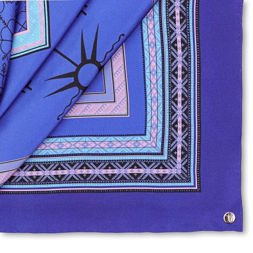 Luxury 100% Silk Scarf for Women – Elegant Folk-Inspired Pattern, Soft & Lightweight, 35" Square, Gift for Her3