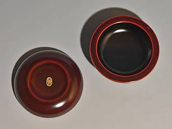 Amazon.co.jp: 平安象彦（造）溜塗市女笠香合木製共箱茶道具香道具現代