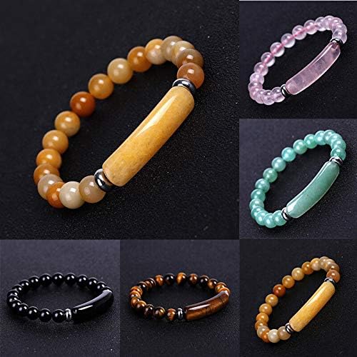 8MM Healing Stone Bracelets,Natural Gemstone Charm Stretch Bracelet,Beads Chakra Crystal Energy Heart Charm Bracelet,Handmade Jewelry for Women(Yellow Topaz) - Image 5