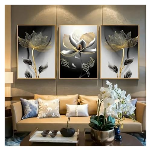Impression sur toile esthétique triptyque floral XENITE 40x50cm